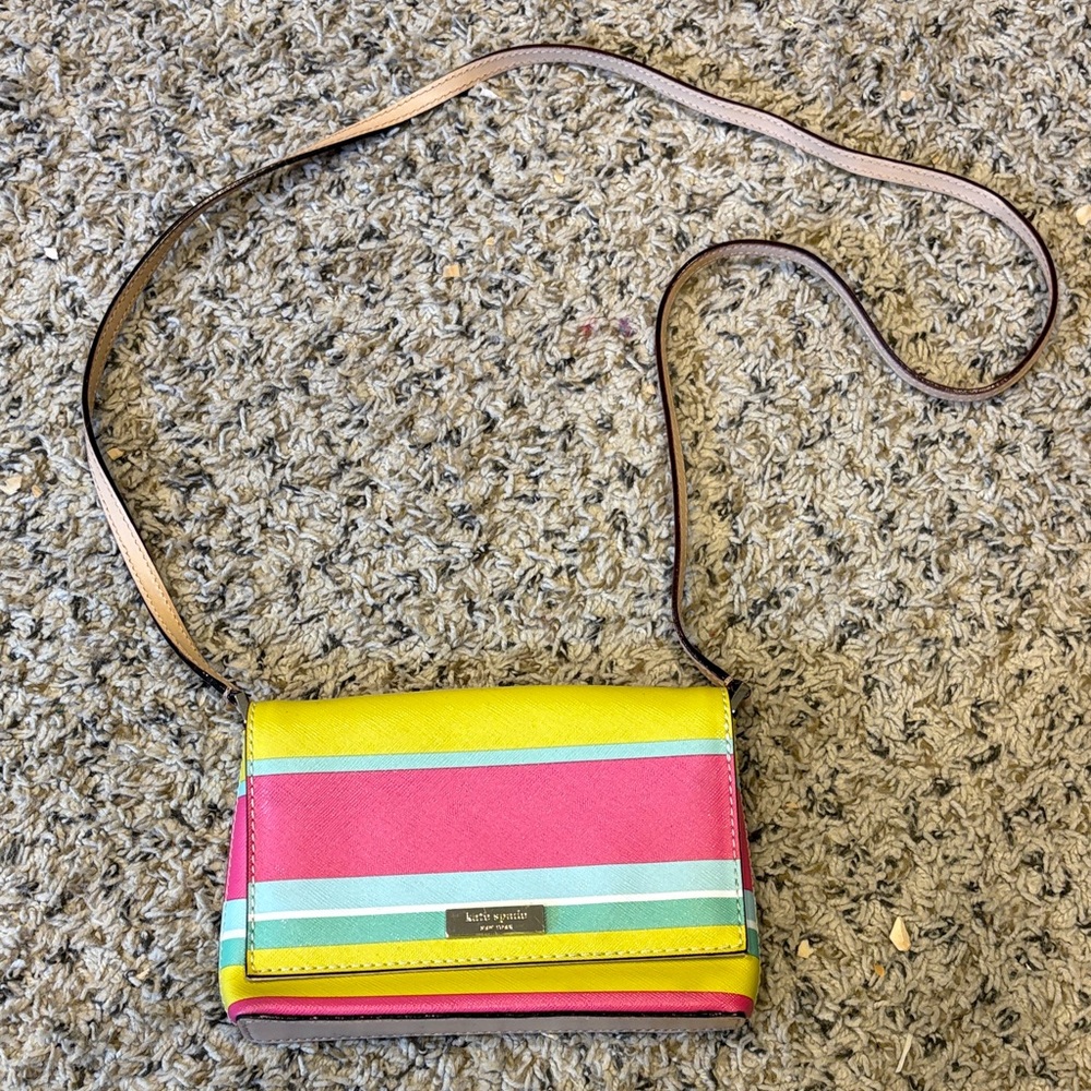 Kate Spade Vibrant Yellow and Pink Crossbody Bag